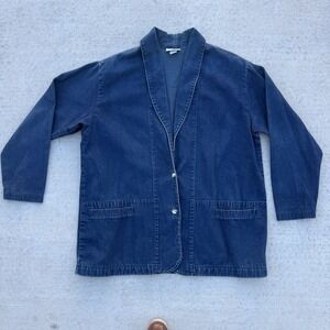 Vintage OSH KOSH B'GOSH Denim Blazer Chore Coat Jacket 100% Cotton Large